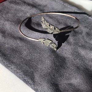 Burnished silver pave diamond bracelet